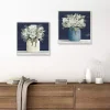 White Blossom Bouquet 2-pc. Framed Wall Art Set