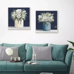 White Blossom Bouquet 2-pc. Framed Wall Art Set