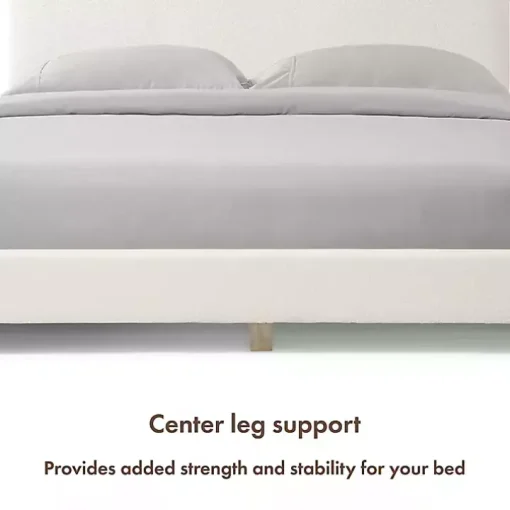 White Boucle Karson Queen Platform Bed