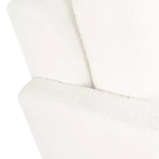 White Boucle Wood Frame Accent Chair