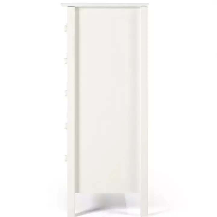 White Brazilian Pine Wood 5-Drawer Chest