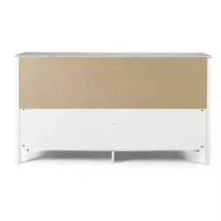 White Brazilian Pine Wood 6-Drawer Dresser