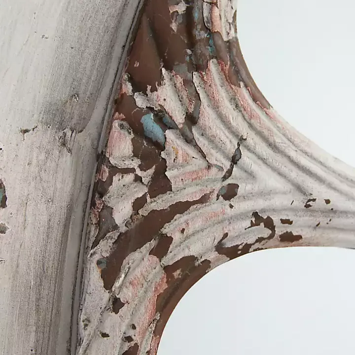 White Brown Rustic Window Iron Frame Wall Mirror