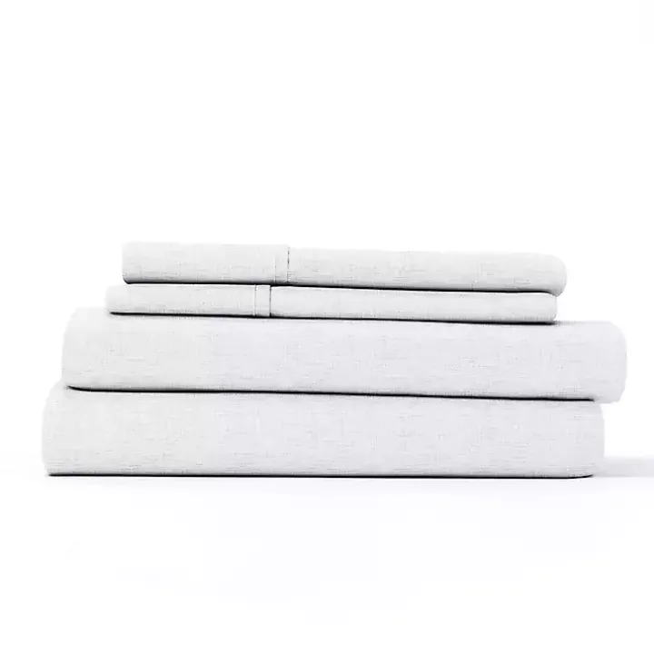 White Chambray 4-pc. Full Bed Sheet Set