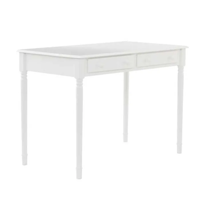 White Classic 2-Drawer Wood Desk