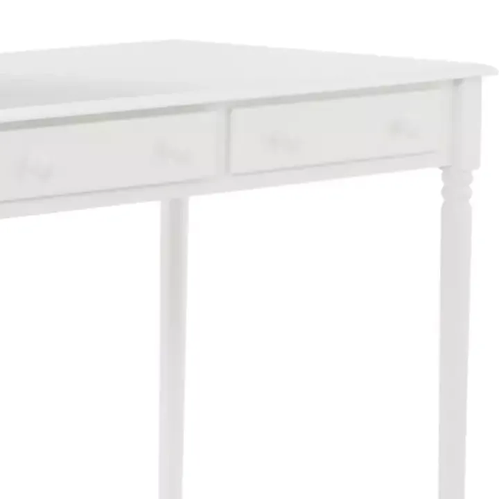 White Classic 2-Drawer Wood Desk