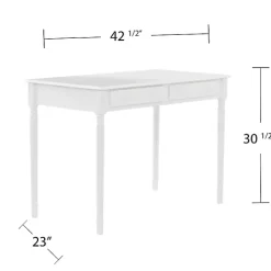 White Classic 2-Drawer Wood Desk