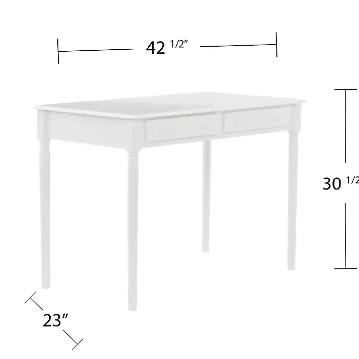 White Classic 2-Drawer Wood Desk