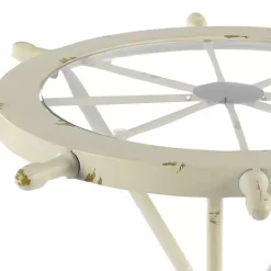 White Coastal Ship Accent Table