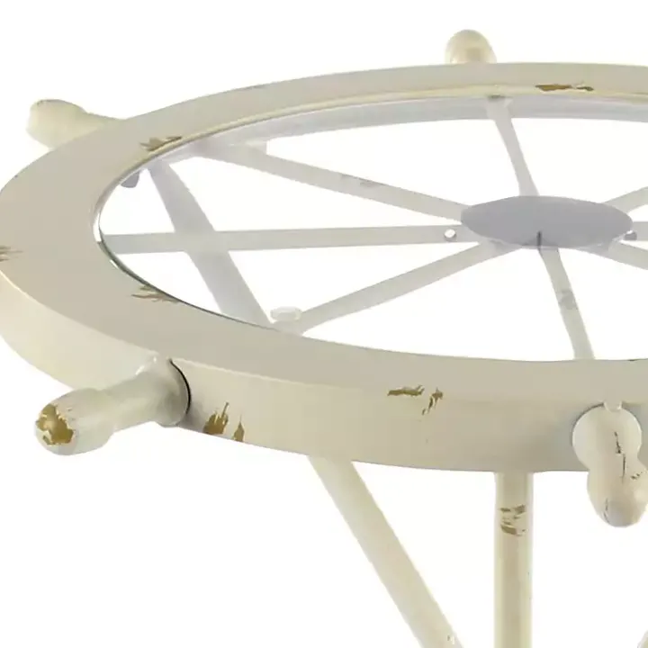 White Coastal Ship Accent Table