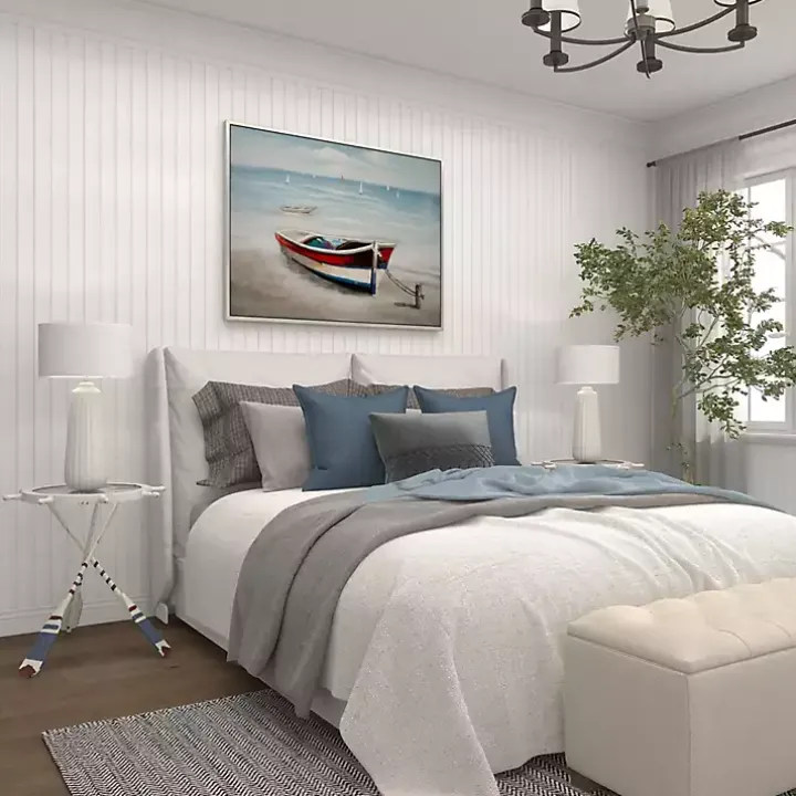 White Coastal Ship Accent Table