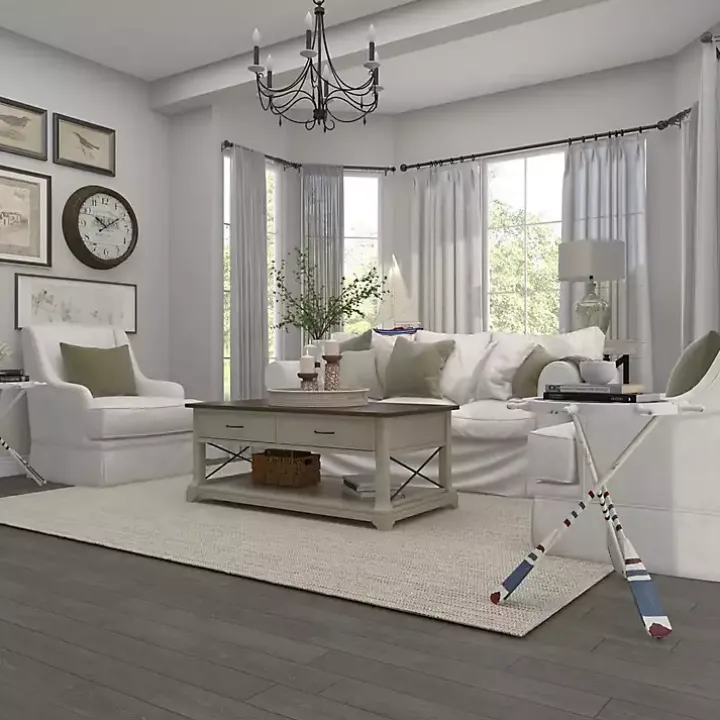 White Coastal Ship Accent Table