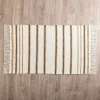 White Cotton and Jute Woven Scatter Rug