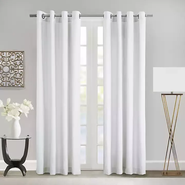 White Crinkle Harmony Curtain Panel, 84 in.