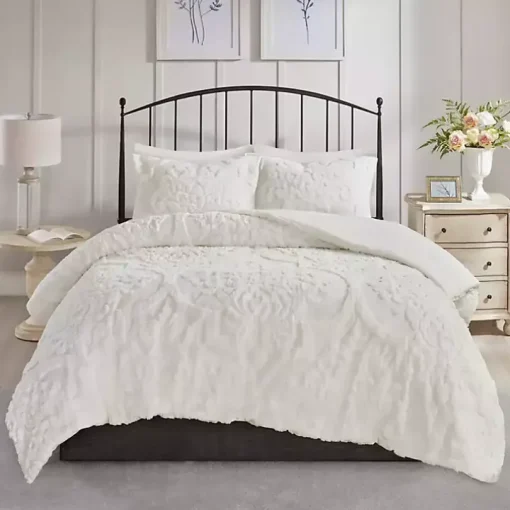 White Damask Full/Queen 3-pc. Comforter Set