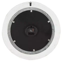 White Distressed Wood Round Beaded Wall Clock