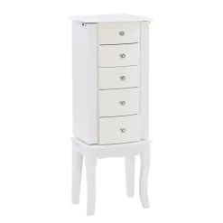 White 5-Drawer Jasmine Petite Jewelry Armoire