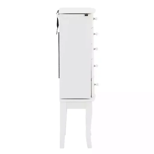 White 5-Drawer Jasmine Petite Jewelry Armoire