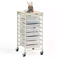 White 8-Drawer Rolling Storage Cart