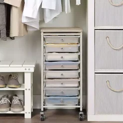 White 8-Drawer Rolling Storage Cart