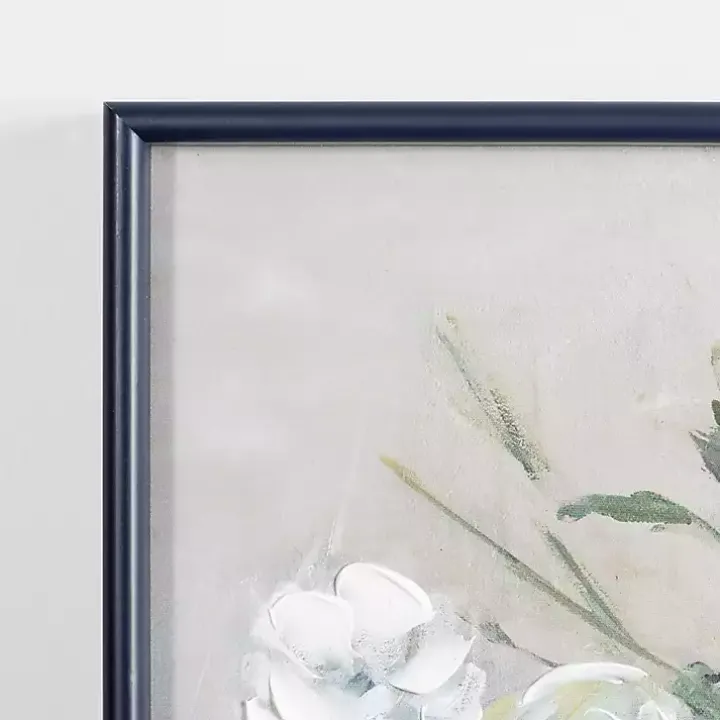White Floral Framed Canvas Art Print