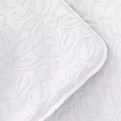 White Floral Stitch 2-pc. Twin Quilt Set