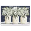 White Floral Trio Giclee Canvas Art Print