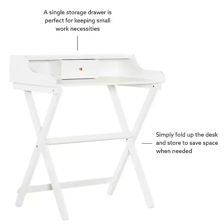 White Folding Caty Desk