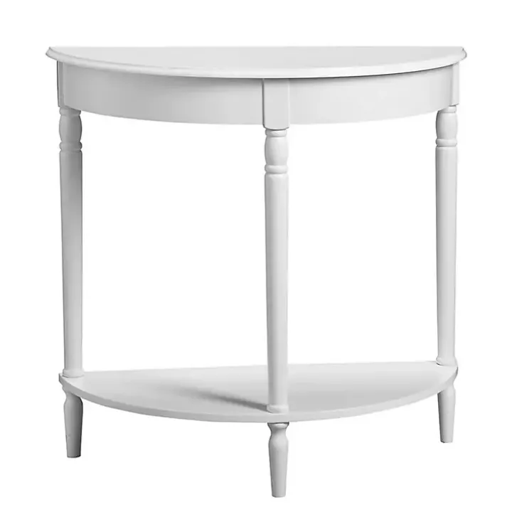 White French Country Half Round Console Table