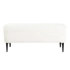 White Fur Storage Bench