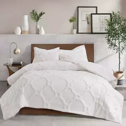 White Geometric California King 3-pc Comforter Set