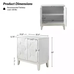 White Geometric Mabel 2-Door Cabinet