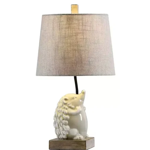 White Hedgehog Accent Table Lamp