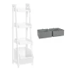 White Ladder Shelf with Cubby, 13 in.