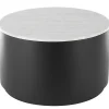 White Marble & Black Metal Storage Coffee Table