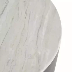 White Marble & Black Metal Storage Coffee Table