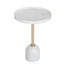 White Marble & Gold Cocktail Table
