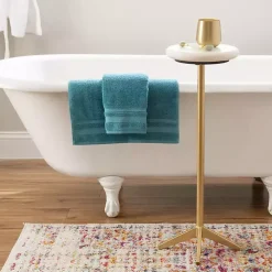 White Marble and Gold Base Cocktail Table
