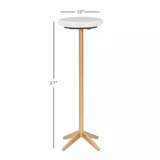 White Marble and Gold Base Cocktail Table