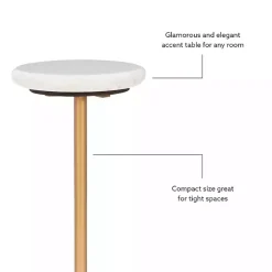 White Marble and Gold Base Cocktail Table