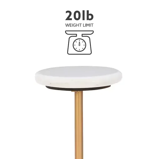 White Marble and Gold Base Cocktail Table