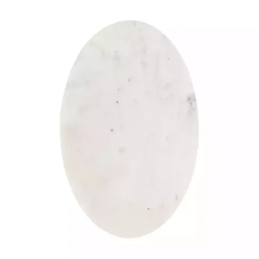 White Marble and Gold Oval C-Shape Accent Table