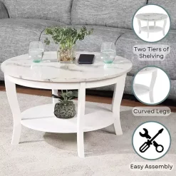 White Marble Round Coffee Table