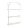 White Metal Scalloped 3-Tier Glass Wall Shelf
