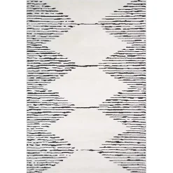 White Moroccan Area Rug, 5x7