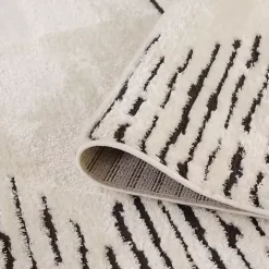 White Moroccan Area Rug, 5x7