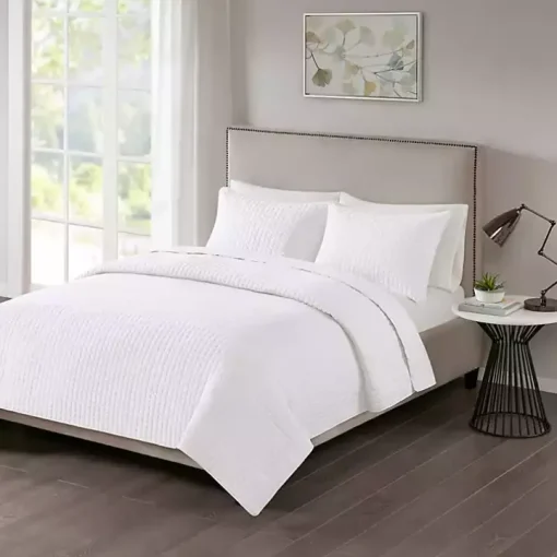 White Nash 3-pc. Reversible King Coverlet Set