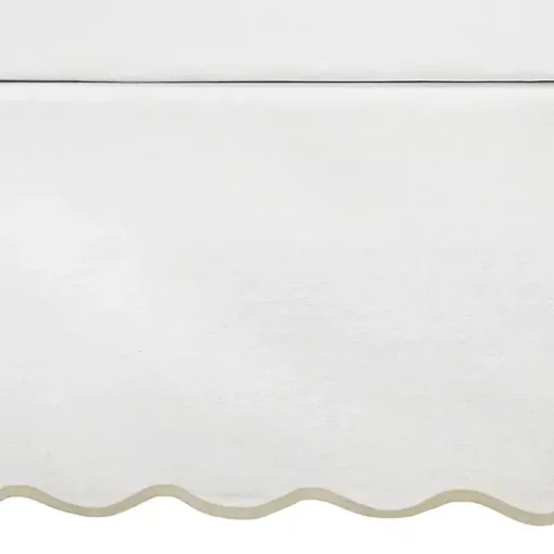 White Neutral Scalloped Coastal Queen Bed Skirt