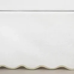 White Neutral Scalloped Coastal Queen Bed Skirt