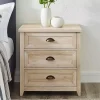 White Oak Bronze Cupped Handle Nightstand